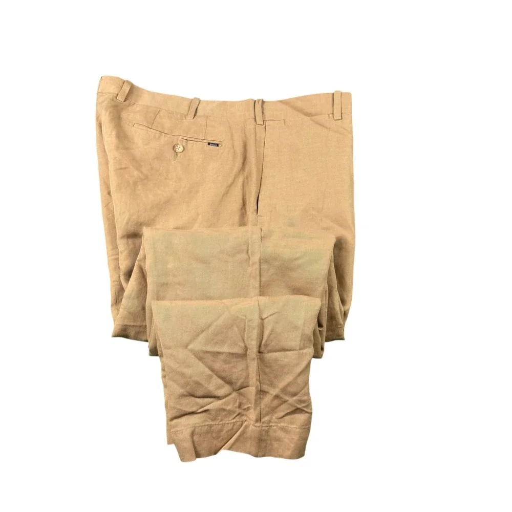 Polo Ralph Lauren Linen Silk Cotton Men's Flat Front Pant Size 36x30